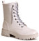topschuhe24 2959 Damen Plateau Stiefeletten Glitzer Boots, Farbe:Beige Lack, Größe:36 EU