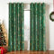 PONY DANCE Lot de 2 Rideaux de Noël - Rideau Voilages L140xH245 cm à œillets, Vert Panneaux Décorations Festives pour Chambre, Salon, Fenêtres et Baies Vitrées Interieurs