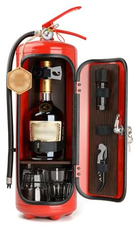Armadietto per Vino a Forma Di Estintore, Barra Espositiva per Whisky, Scatola Portaoggetti Portatile Con Serratura, Involucro in Metallo, Regalo a Sorpresa Creativa per Gli Uomini