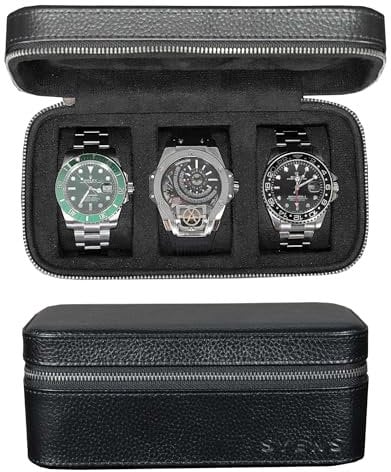 SYENS 3 männer und frauen mit handbanduhr, einem echten leder - und fensterlederriemen, für jede armbanduhr bis zu 60 millimeter (3W-Z-BBL)