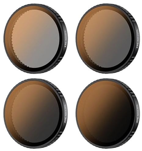 JJC 4 Pack ND/PL Filter Kompatibel mit DJI Osmo Action 5 Pro 4 3 Kamera, ND8/PL ND16/PL ND32/PL ND64/PL Multi Coated Neutral Density ND Circular Polarizer CPL Filters Action 5 Pro 4 3 Zubehör