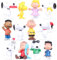 12PCS Cartoon-Hund Torten Erdnuss Figuren ComicCollectible Figurines Spielzeug Action Figure Mini Hund Figuren für Birthday Party Dekoration zum Kinder