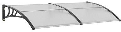 VEVOR Tenda da sole per porte e finestre, 198,1 x 96,5 cm, UPF 50+, in policarbonato, per porta d'ingresso, per esterni, per porte d'ingresso, tenda da sporgenza per tapparelle parasole, protezione UV