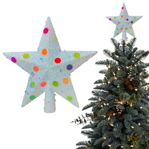 Punta del árbol de Navidad, punta del árbol de Navidad, estrellas de Navidad, decoraciones navideñas, punta del árbol de Navidad estrella, punta estrella, árbol de Navidad, punta del árbol de Navidad