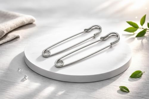 2 Premium Sicherheitsnadeln 10cm Kiltnadeln silberfarben Tuchnadeln Anstecknadeln Schmucknadeln für schwere Stoffe - Broschennadeln Nadeln
