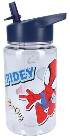 Vadobag Spidey - Taza escolar Marvel 450ml con pajita