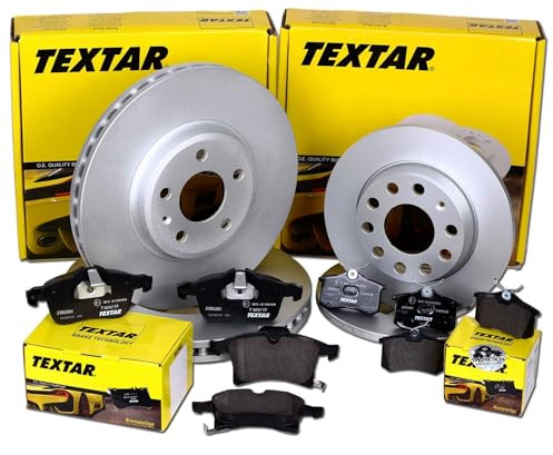 Textar Bremsscheiben + Beläge vorne + hinten | 92271905 + 2203501 + 92224903 + 2500801 Kompatibel mit Leon (5F1),Leon Sc (5F5),Leon St (5F8)