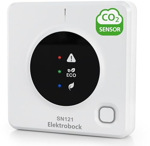 ELEKTROBOCK SN121 CO2 Messgerät mit 0–10V Ausgang – CO2 Sensor für Lüftungsanlagen | Luftqualität Messgerät & CO2 Monitor für Raumluft | präzise CO2 Messung