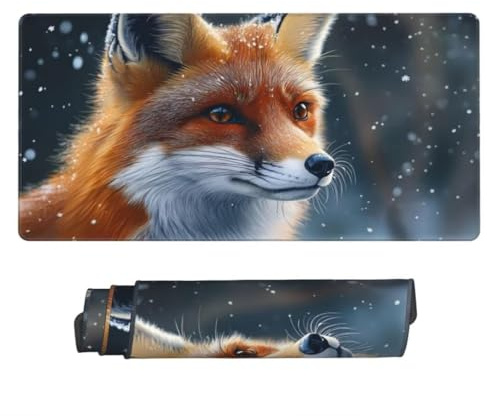 Tapis de Souris Renard 1000x500 mm XXL Tapis Souris Gaming Grand, Mouse Pad Animaux sous Main Bureau avec Base en Caoutchouc Antidérapant pour PC, Ordinateur Portable, Gamer, Maison, Bureau -MP1082