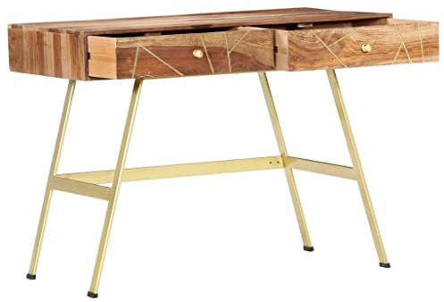 Generisch Schreibtisch mit Schubladen 100x55x75 cm Massivholz Akazie,Möbel,Büromöbel,Schreibtische,26.7KG,286151