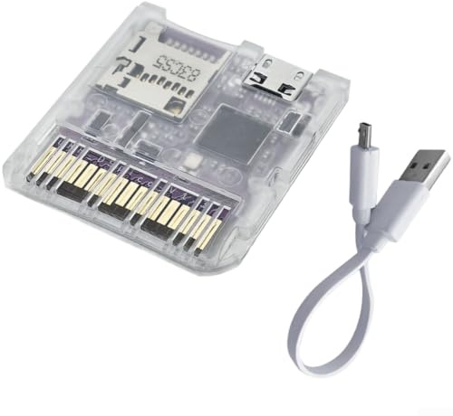 RiseNova USB-C Flashcart for NDS/DSi/3DS Consoles, for microsd Homebrew Game Card Adapter, ABS Plastic, Transparent(Transparent)