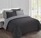 Vision - Parure de lit Réversible Bicolor Anthracite/Gris - Set de Housse de Couette 200x200 cm avec 2 taies d'oreiller pour lit 2 Personnes - 100% Coton