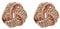 Clip On Earrings - Rose Gold Plated Rhinestone Knot - Honey RG
