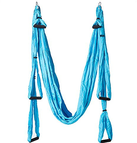 htdirect antigravitation Pilates Yoga Flying Swing Antenne Yoga Hängematte mit Fallschirm Stoff Material Max laden 200 kg-sky blau, himmelblau