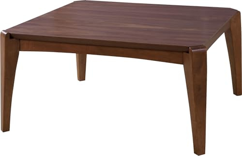AZUMAYA KT-107 Kotatsu Tavolo riscaldante, larghezza 76 x profondità 76 x altezza 38 cm, legno di noce naturale e legno di gomma, per casa e soggiorno, piano quadrato con colore marrone noce