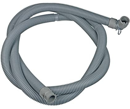 Tubo de desagüe para lavadora Electrolux AEG 1325109021, pieza final en ángulo/recto, 21/21 mm de diámetro, incluye abrazadera de sujeción Juno Zanker, Zanussi, Rex Zoppas Privileg