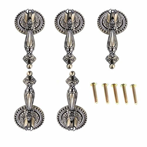 FBSHOP(TM) Möbelknauf, europäischer Stil, antiker Stil, für Küchenschränke, Kommoden, Kleiderschränke & Frisierkommode & Frisierkommode Knöpfe und Griffe, Grün / Bronze, 5 Stück