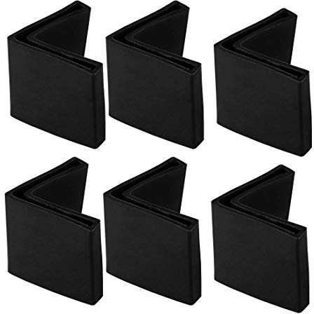 sourcing map 45mm x 45mm Angle Iron Foot Pads L Shaped PVC Furniture Desk Leg Caps End Covers Floor Protector Black 6 Pcs