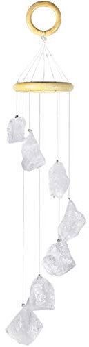 KYEYGWO Natürlicher Achat Scheiben Geode Windspiel Sun Catcher KristallsteinGlockenspiel Artwork für Hausgarten Dekoration 40-50 cm