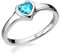 MATERIA Damen-Ring Herz Liebe Freundschaft - 925 Silberring Frauen Mädchen mit Zirkonia türkis rhodiniert 16-20mm in Etui, SR-165 Ringgröße:58 (18.5 mm Ø)