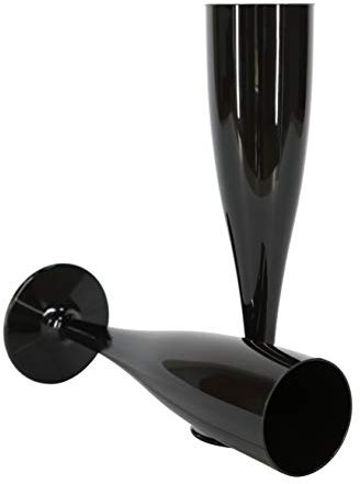 ProductPro 10 x Black Plastic Prosecco Flutes, Biodegradable 175ml Capacity