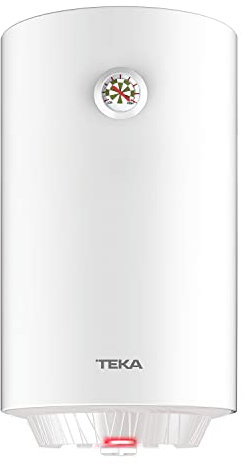 Teka EWH 50 C - Termo Eléctrico, Capacidad 50 L, Instalación Vertical, con Termómetro y Válvula de Seguridad, Termo Eléctrico Vertical, Color Blanco