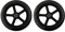 SSCYHT 2 Stück 190mm Rollerräder mit Lagern für Erwachsene Tretroller 7,5 Scooter Ersatzräder (Schwarz)