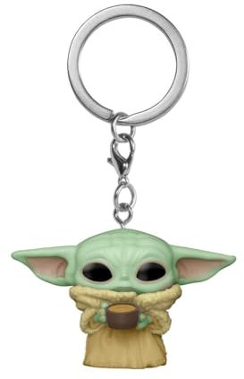 Funko Pop! Keychain: Star Wars: The Mandalorian - Raspberry - Grogu (The Child, Baby Yoda) - (Grogu (The Child, Baby Yoda), Baby Yoda) With Cup - Mini-figurine en Vinyle à Collectionner - TV Fans