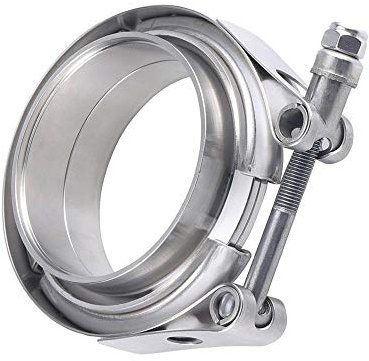 LECWOF 2.5 V Band Clamp Kit - Stainless Steel V Band Clamp & Flanges (Silver)