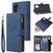 QLTYPRI Hülle für Samsung Galaxy A71, Premium Leder Handyhülle mit Große Kapazität 6 Kartenfach & 1 Reißverschluss Tasche Ständer Schutzhülle für Samsung Galaxy A71 - Blau