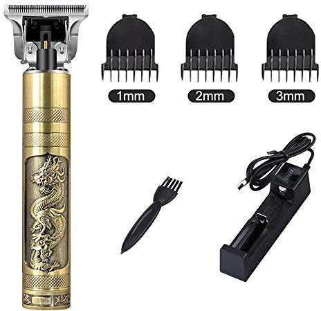 Langhaarschneider Set Herren Wahl Senior Cordless, Barttrimmer Verstellbarer Scherkopf, Barttrimmer Akku Wasserdicht, Konturenschneider, Friseurbedarf,Lithium Ionen Akku (Drache und Phönix)