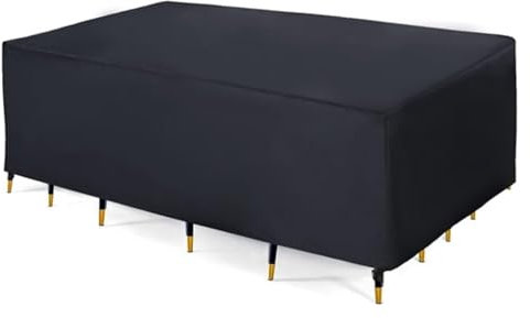 JORON Abdeckung für Gartenmöbel, Abdeckplane Gartenmöbel Wasserdicht Anti-UV 210D Oxford Gewebe, Abdeckplane Schutzhülle Winterfest Tisch für Gartentische Terrassenmöbel - Schwarz, 242 x 162 x 100cm