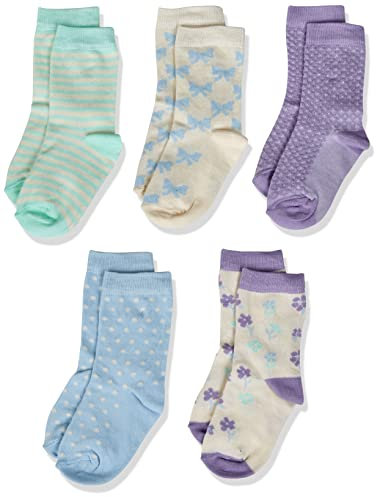 MINYMO Unisex Kids Socks with Pattern (5-Pack), Lavender, 35 8 (5er Pack)