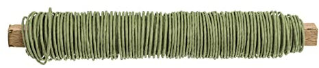 GLOREX 6 1280 224 - Papierwickeldraht aufgewickelt 0,8 mm, Länge 22 m, grün, zum Basteln und Binden von Gestecken und Kränzen