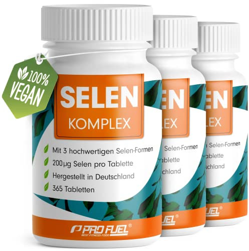 Selen hochdosiert 3x365 Selen 200µg Tabletten - Selen Komplex aus 3 hochwertigen Selen-Quellen: Selenhefe, Selenmethionin & Natriumselenit, Selen-Tabletten ohne unerwünschte Zusatzstoffe, 100% vegan
