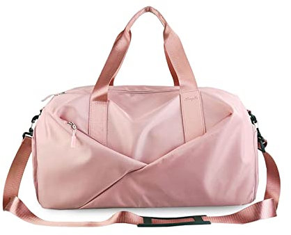 FANDARE Ultraleicht Reisetaschen Handgepäck Sporttasche Schultertasche Übernachtung Sporttasche Damen Herren Weekender Kliniktasche Schwimmtasche Trainingstasche mit Schuhfach Rosa