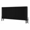 WarmeHaus 600x1460mm Horizontal Traditional 4 Column Black Cast Iron Style Radiator Central Heating