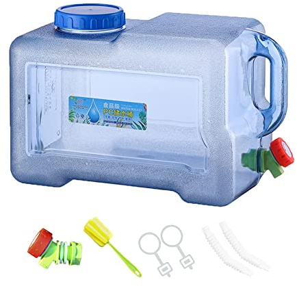 RuiDay 18L Reservoir Eau Camping Car,Portable Bidon d'eau avec Poignée,Jerrican Alimentaire avec Robinet,Parfait pour Voyage, Camping, Barbecue, Pêche（avec Accessoires）