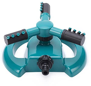 LINZI Garden Sprinkler Automatic Lawn Water Sprinkler 360 Degree 3 Arms Rotating Sprinkler System for Grass Plants Flowers Veggies Watering (Budget)