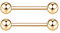 hengkaixuan G23 Titan Nippelpiercing 14 Gauge Nippelschmuck Gold Nippelringe gerader Stab Körperschmuck Nippelpiercing Augenbraue Innengewinde Zungenpiercing Nippelstege 18 mm