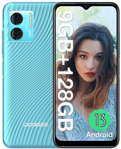 DOOGEE N50S Smartphone Offerta [2024], 9 (4+5) GB +128GB 1TB Espandibile 6,52 HD+ 20MP Android 13 Smartphone Economico 4200mAh 20MP 4G Dual SIM Telefono Economico Octa-Core/OTG/GPS/Face ID/Blu