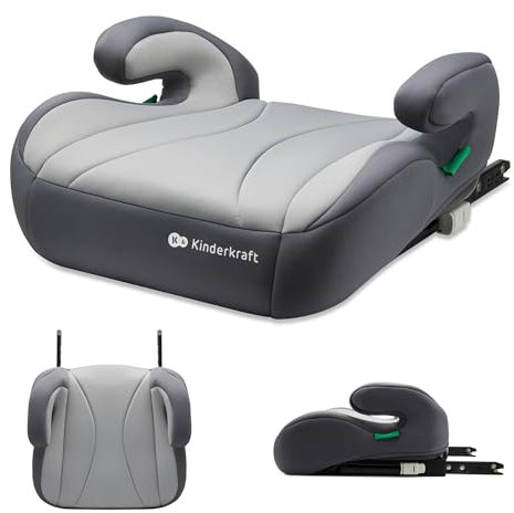 Kinderkraft I-BOOST Kindersitz 135-150cm I-Size, Sitzerhöhung von 9 bis 12 Jahre, Einfache montage, ergonomische Haltung, zusätzlichen Schaumstoff, Grau