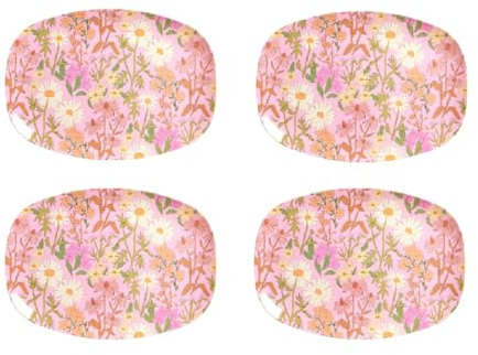 Rice Speiseteller aus Melamin, Motiv: Daisy Dearest, 4 Stück