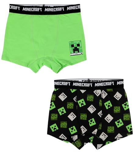 Minecraft Jungen Creeper Boxershorts Unterhose 2er Set