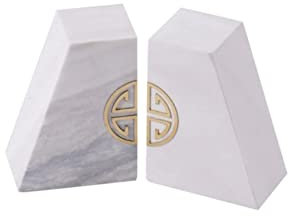 RUTAVM Buchstützen rutschfeste Buchstützen, Marmor-Geometrie-Buchstützen, Set mit 2 schweren, dekorativen Buchstützen, Regalen, Heimbüro-Buchstützen bücherstützen