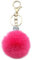Xsclpomddy Pom Pom Schlüsselbund künstliche weiche Kaninchenhaar Taschenanhänger Ball Silber. Wasserkristall.Schlüsselanhänger für Handtasche Auto Anhänger Dekoration,watermelon red
