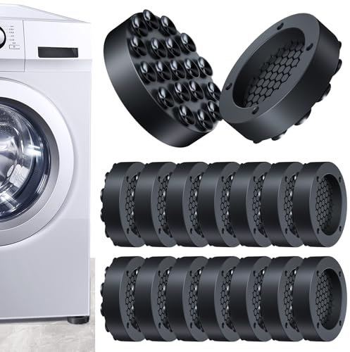 Ezprotekt Anti Vibration Pads with Strong Suction Cup - 16PCS Vibration Feet for Washing Machine & Dryer