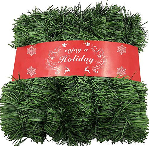 ATNKE 1600CM Navideñas Guirnaldas Decoración Decoración, Decoración Color Verde para Exteriores Interiores Utilice Vegetación Artificial Jardín Hogar Decoración Bodas,Escaleras,Chimeneas/Verde-1