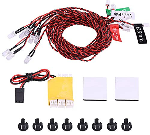 Grcfumo 8 LED Lighting System Kit, RC Simulation Flashing Light, Rc Plane Navigation Lights for Airplane Helicopter