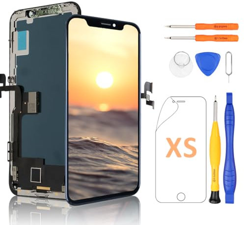 Yodoit Für iPhone XS OLED Bildschirm Ersatz 5,8 Zoll 3D Touch Face ID Digitizer Display [Nicht LCD] mit Reparaturwerkzeugset, Displayschutzfolie